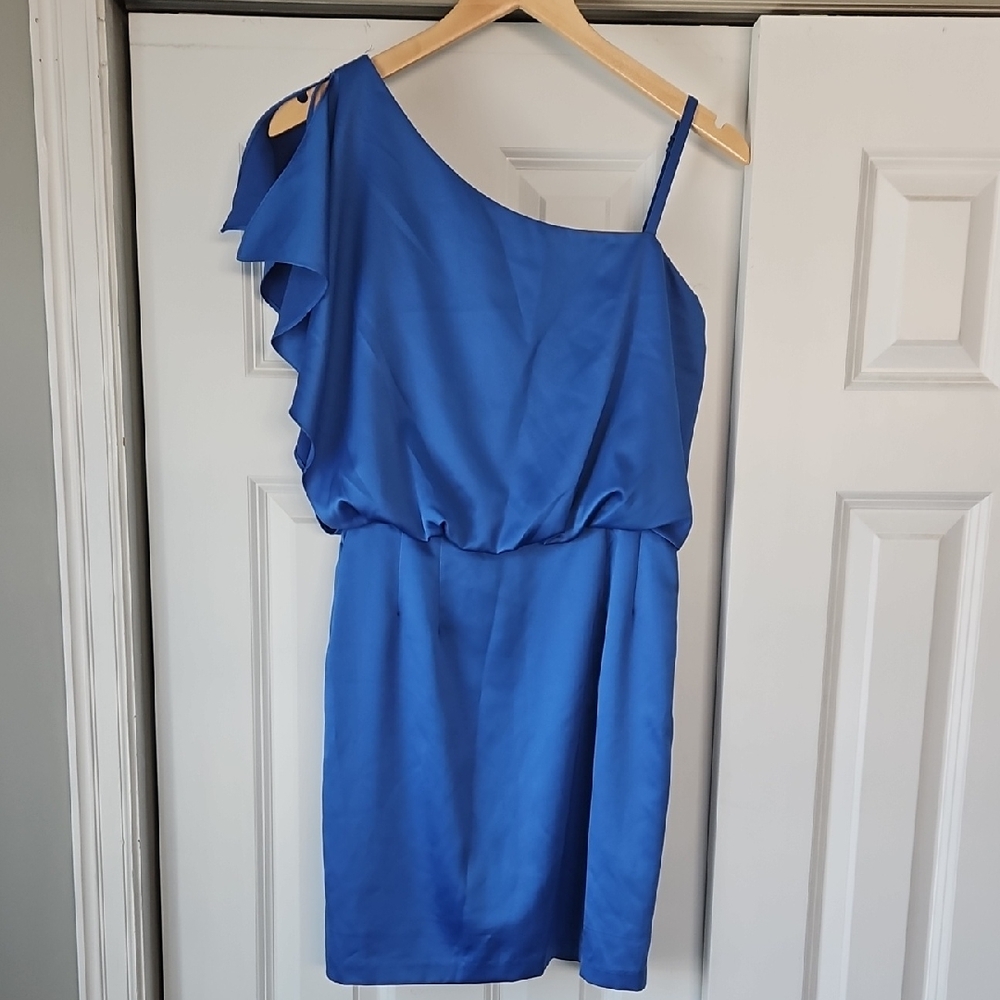 Jessica Simpson Vibrant Blue One-Shoulder Dress
